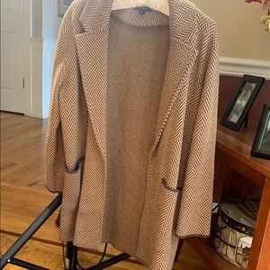 Classic JCrew sweater blazer- gently worn- excellent con Brown Herringbone Coat